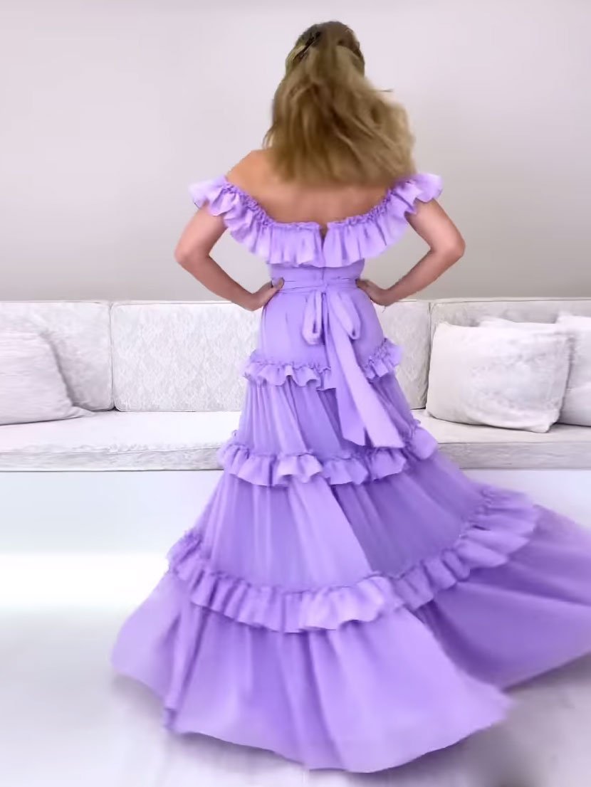 Purple chiffon long prom dress, purple evening dress jkprom Purple chiffon long prom dress, purple evening dress jkprom
