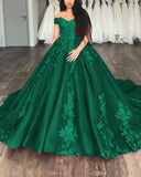 Off The Shoulder Tulle Ball Gowns Quinceanera Dresses Lace Appliques
