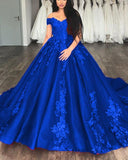 Off The Shoulder Tulle Ball Gowns Quinceanera Dresses Lace Appliques