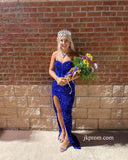 Shiny-Mermaid-Royal-Blue-Sequins-Long-Prom-Dresses-With-Slit