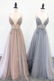 Straps A-Line Beading Rose Wood Prom Dress with Crystal