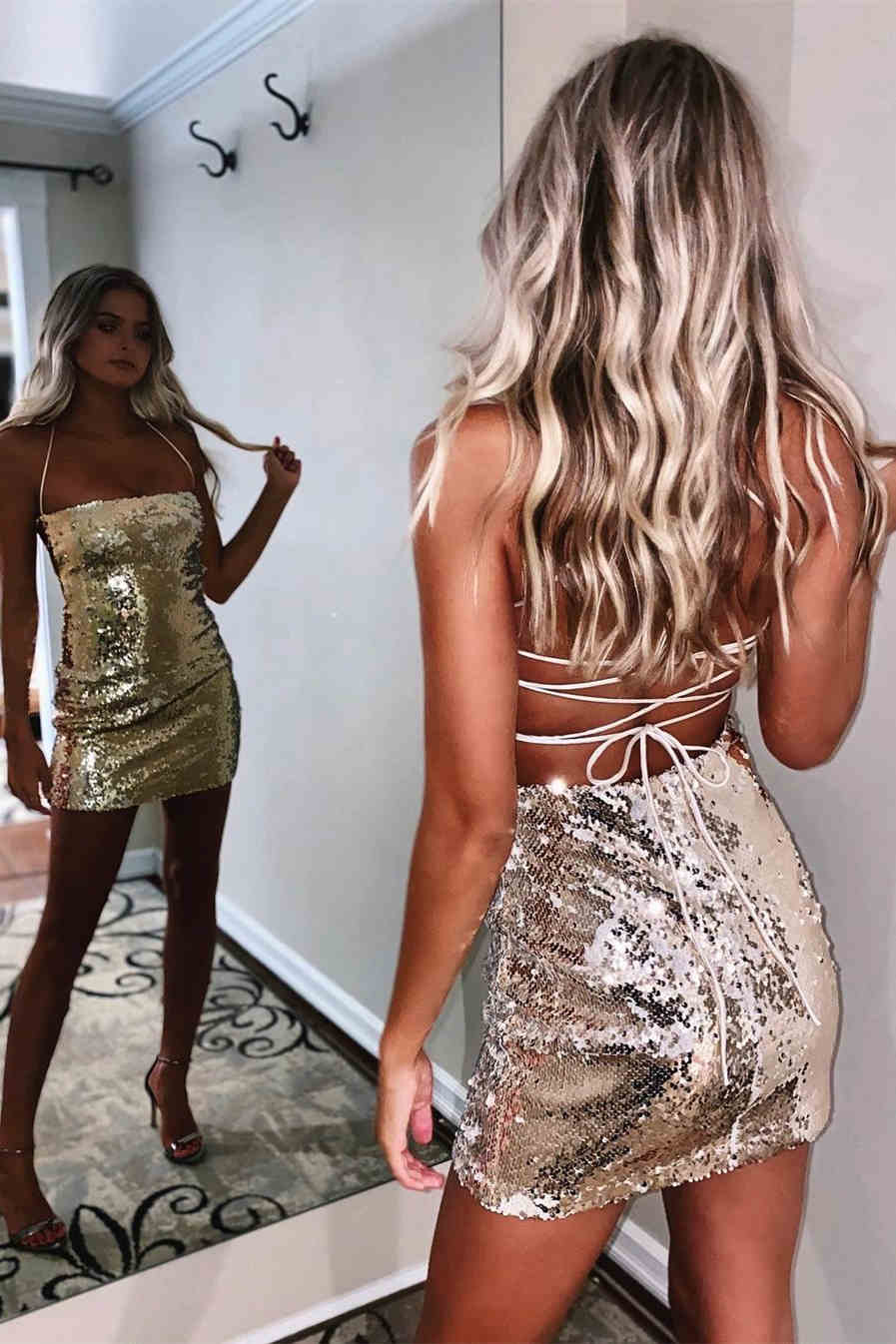 Glitter Straps Silver Short Homecoming Dress,Cocktail Dress Classy Evening