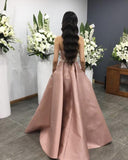 Celebrity Style Long Strapless Satin Prom Evening Dresses