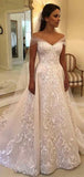 A-line Classic Gorgeous Dream Country Fairy Lace Beach Vintage Long Wedding Dresses