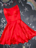 A Line Short Red Prom Dresses, Short Red Formal Homecoming Dresses