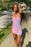 Pink-Sequin-Homecoming-Dress-tight