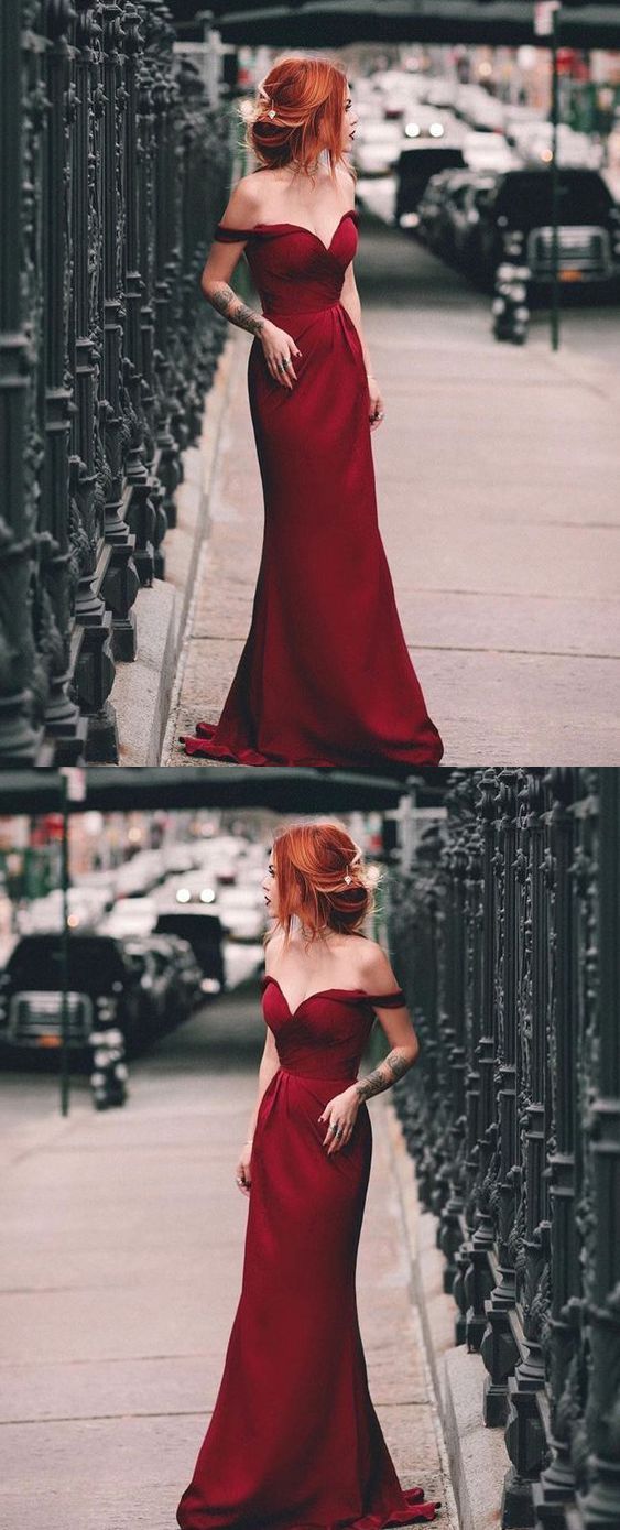 Charming Mermaid Off the Shoulder Burgundy Long Prom Dresses, PD0956 jkprom Charming Mermaid Off the Shoulder Burgundy Long Prom Dresses, PD0956 jkprom