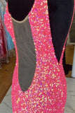 V neck Sequin Mermaid Long Prom Dress,Formal Dresses
