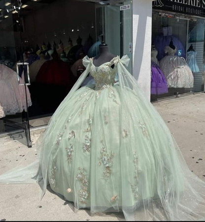 Sage Green Tulle Quinceanera Dress,Pretty Ball Gown Sweet 16 Dresses jkprom Sage Green Tulle Quinceanera Dress,Pretty Ball Gown Sweet 16 Dresses jkprom
