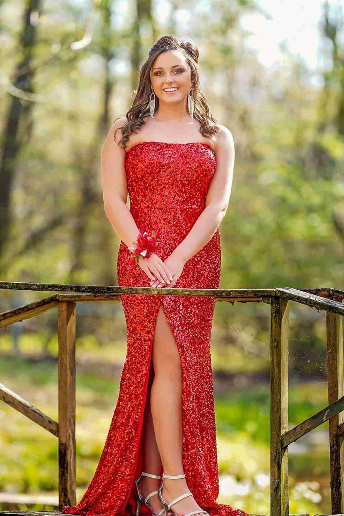 Strapless Pink Sequins Prom Dress with Slit Mermaid Graduation Dresses
