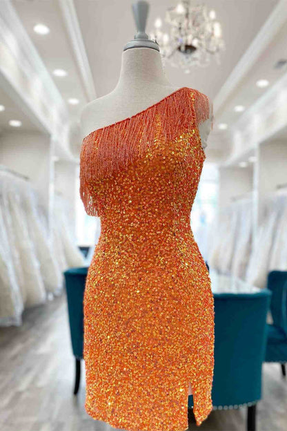 Orange-Tight-Short-Homecoming-Dress