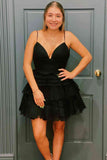 Black-Tiered-Tulle-Short-Homecoming-Dresses