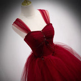 Fairytale Tulle Burgundy Sweet 16th Dress Ball Gown for Prom,Princess Formal Dresses