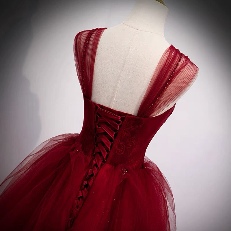 Sweet Pink Tube Top Lace Fish Bone Multi-layer Ruffled A-line Tulle 16th Birthday Homecoming Dress cc4509 main image 1