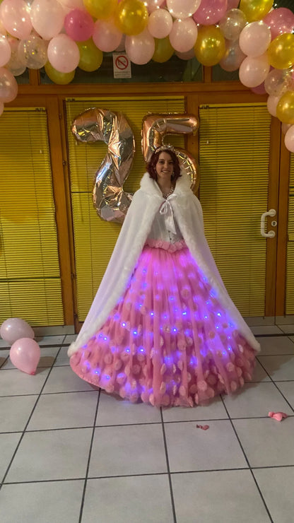 Long Faux Fur White Winter Wedding Cloak Bride Shawl Cape Cos Christmas Coat