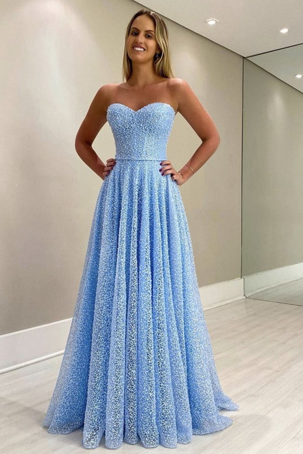 Gorgeous Sweetheart Neck Blue Long Prom Dress, Strapless Blue Formal Dress, Blue Evening Dress A1364 jkprom Gorgeous Sweetheart Neck Blue Long Prom Dress, Strapless Blue Formal Dress, Blue Evening Dress A1364 jkprom