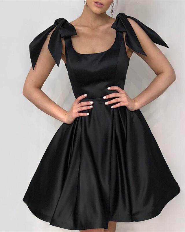 silk homecoming dress Elegant Yellow Satin Homecoming Dresses,Blue Black 8th Grade Prom Dres – jkprom