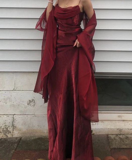 Simple Burgundy Long Prom Dress Gowns Dresses Elegant – jkprom