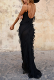 Black Long Party Dress,Mermaid V Neck Prom Dresses