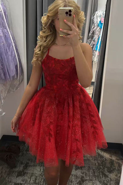 Sparkly Lavender Short Homecoming Dress Sleeveless Lace Applique Party Dresses With Tie Back