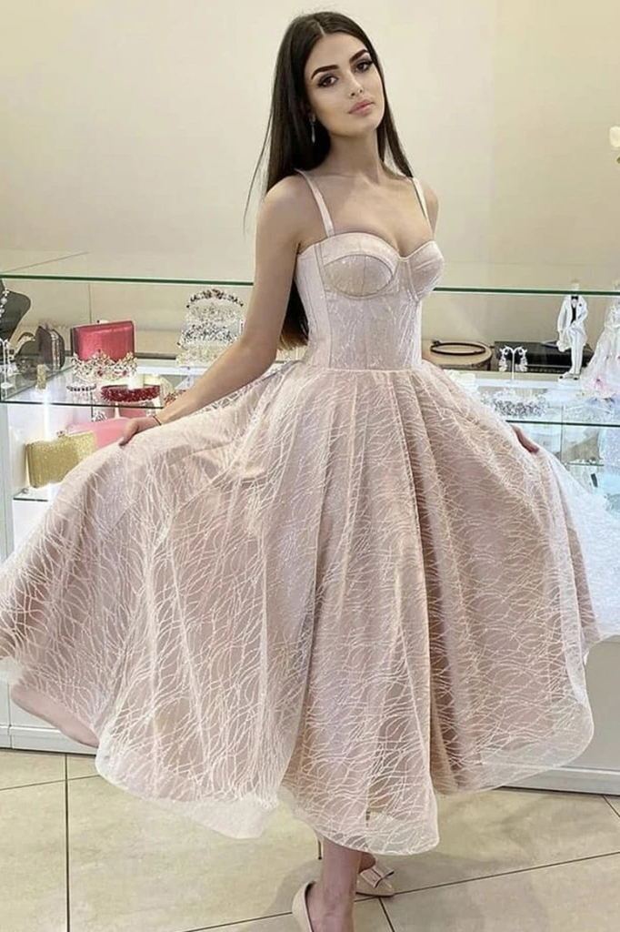Shiny Tulle Long Prom Dresses,Formal Dresses Strap A-line Tulle Formal Gown