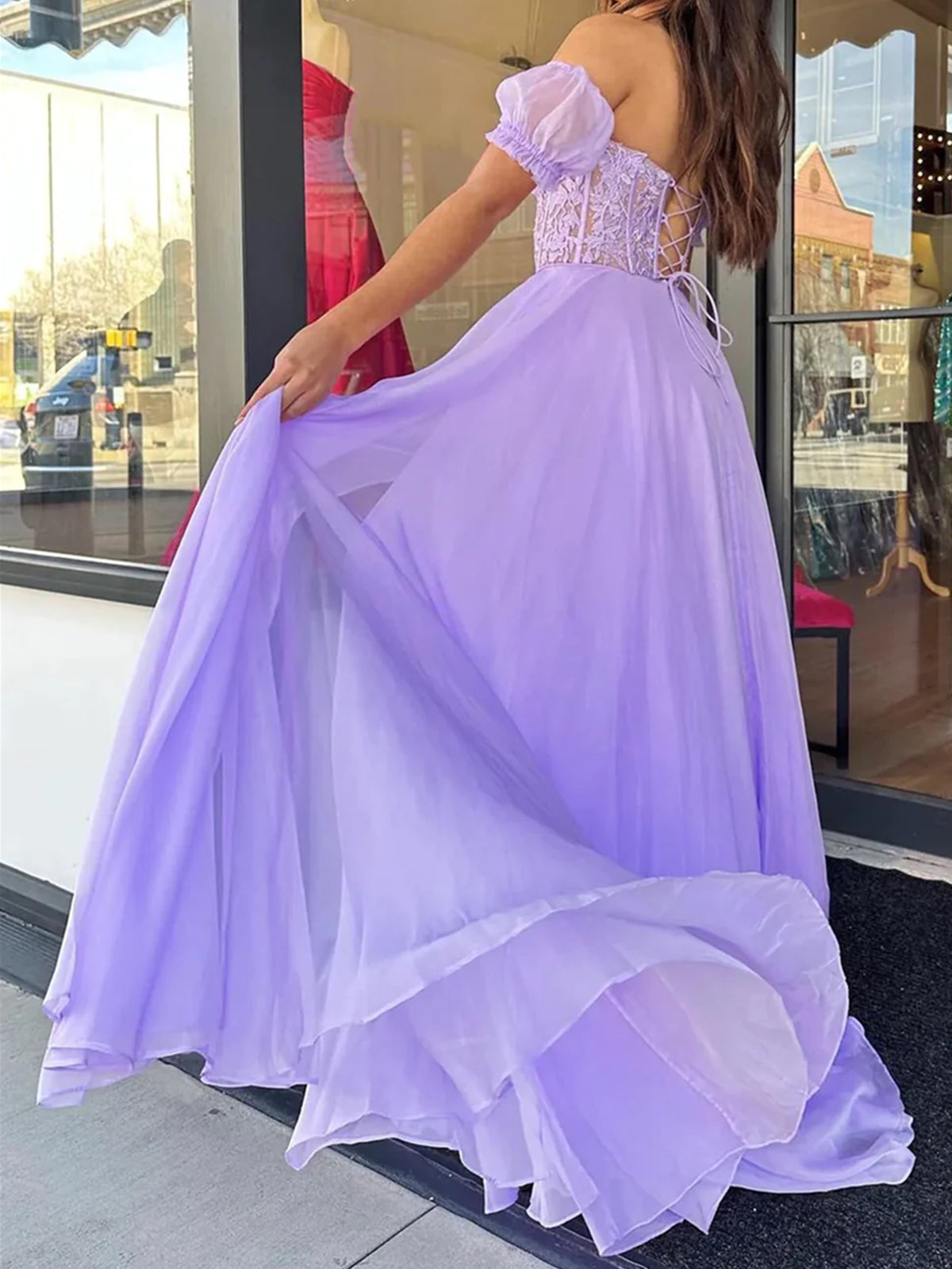 Short Sleeves Lavender Chiffon Prom Dresses,Gala Dresses Elegant jkprom Short Sleeves Lavender Chiffon Prom Dresses,Gala Dresses Elegant jkprom