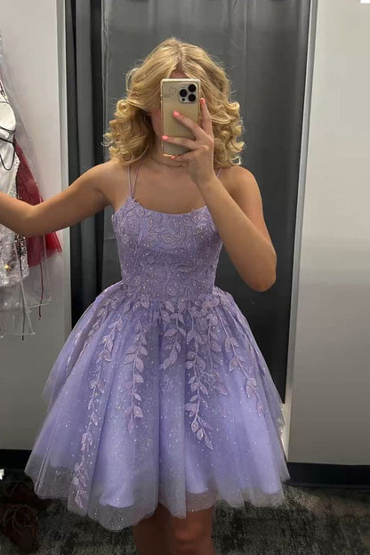 Sparkly Lavender Short Homecoming Dress Lace Party Dresses jkprom Sparkly Lavender Short Homecoming Dress Lace Party Dresses jkprom