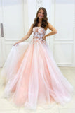 Strapless Pink Lace Floral Long Prom Dress,Elegant Formal Dress,Gala Evening Dress
