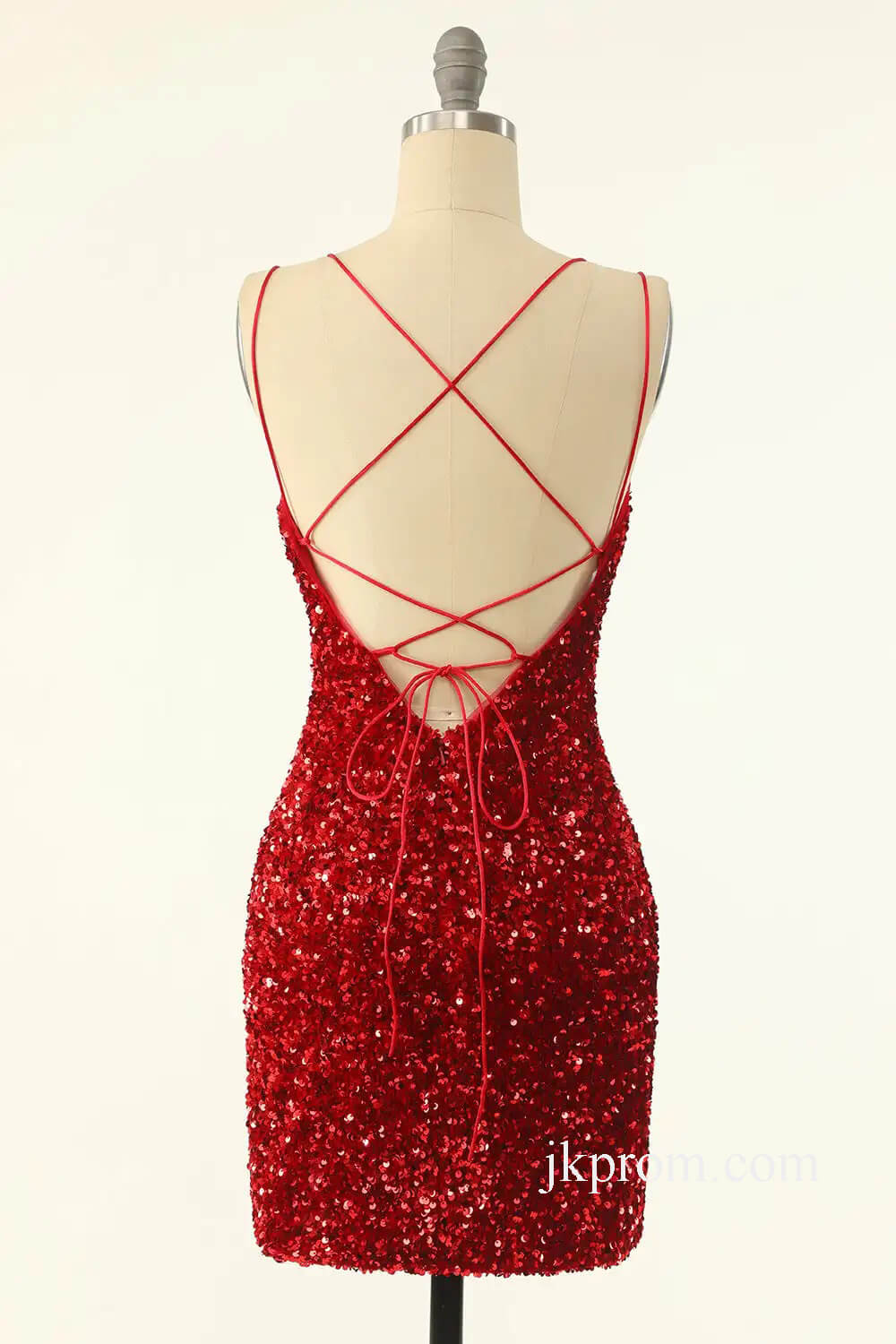 red-back-open-Night-Dress-Party-Short
