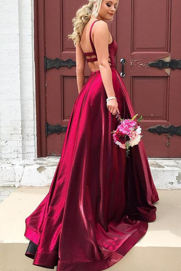 a line princess v neck sleeveless asymmetrical ruffles organza dresses Taffeta A-line Spaghetti Straps Prom Dresses With Pockets, Evening Dress,  SP701 – jkprom