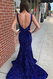 Mermaid-Royal-Blue-V-Neck-Sequins-Long-Prom-Dress-Maxi-Dresses