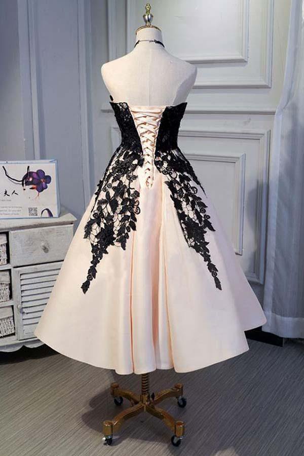 Satin Short Prom Dresses,Homecoming dresses with Black Lace jkprom Satin Short Prom Dresses,Homecoming dresses with Black Lace jkprom