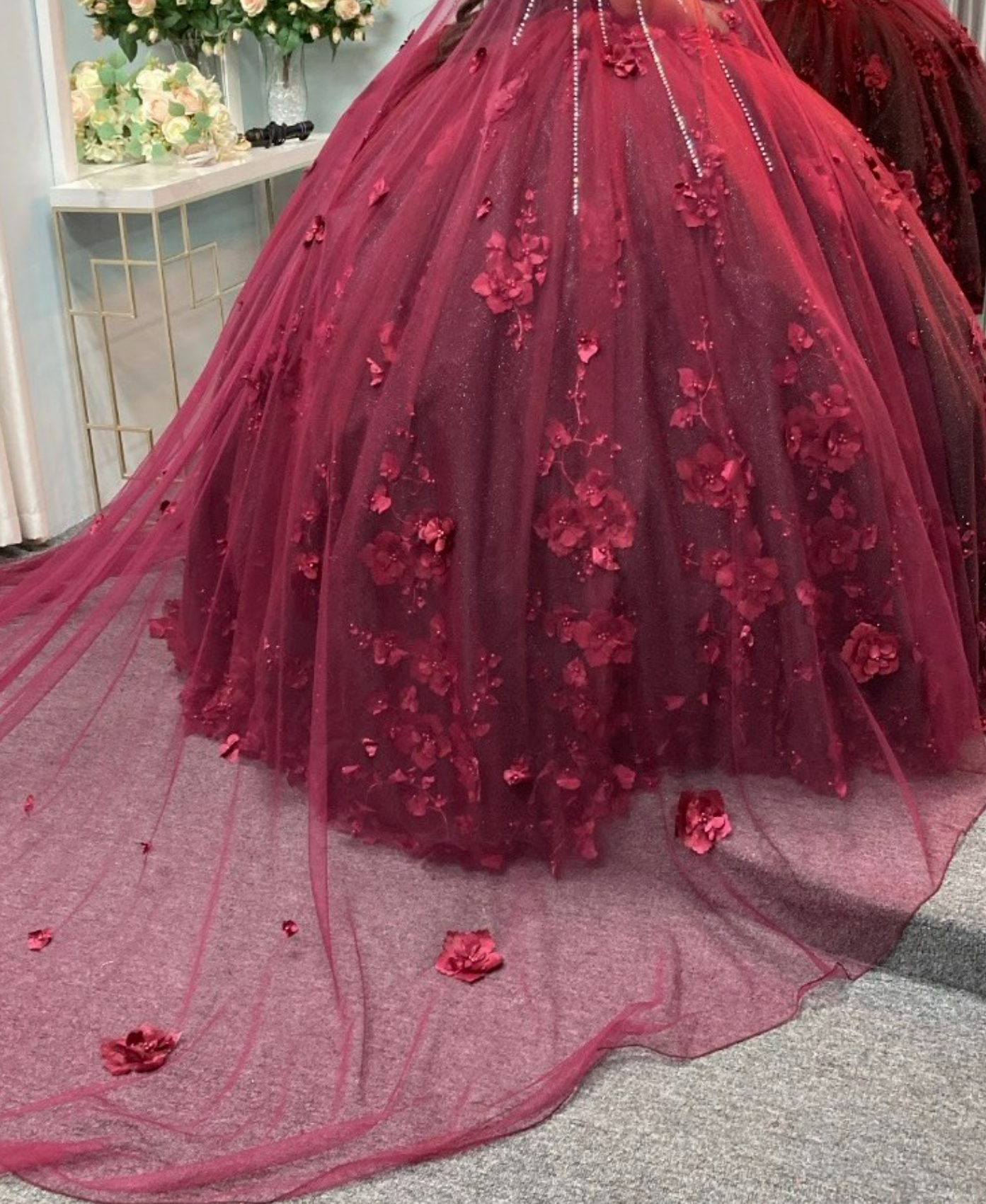 Black Quinceanera Dresses with Flowers,Long Sweet 16 Dresses