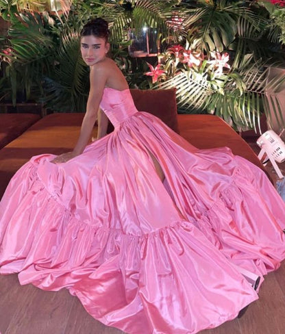 Pink Leg Split Prom Dress,Women Sexy Elegant Party Dresses – jkprom Pink Leg Split Prom Dress,Women Sexy Elegant Party Dresses – jkprom