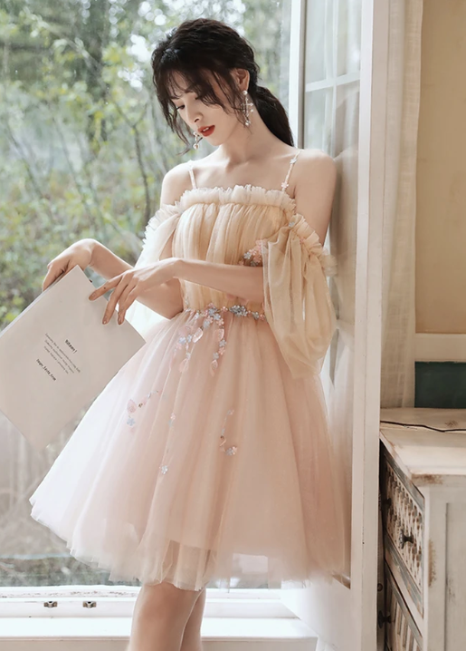 Cute tulle short dress homecoming dress