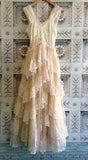 A line Lace Prom Dresses V-neck Elegant Formal Dresses