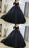 Black Long Sleeve Ball Gown Wedding Dresses Prom Dress