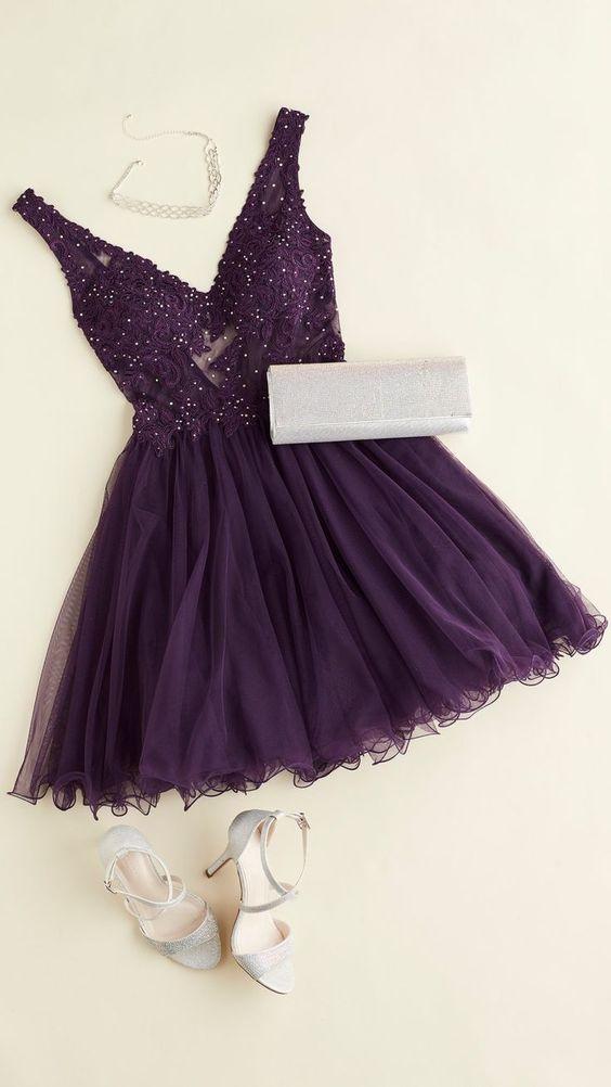 Purple homecoming dress