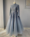 Royal blue prom dresses lace Beaded evening dress,Wedding Party Dress