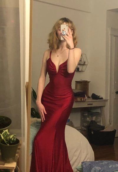 Spaghetti Straps Mermaid Long Prom Dress,Unique Formal Dresses