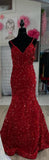 Sparkly White Mermaid Prom Dress,Sequin Gala Dresses Elegant