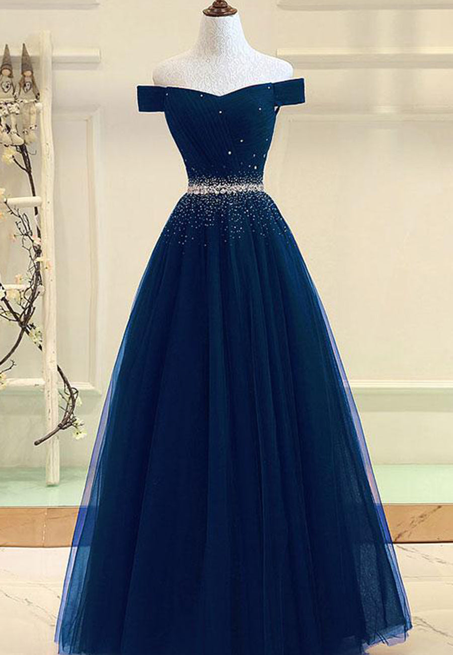 Red Tulle Long A Line Prom Dresses Long Elegant Formal Evening Gown