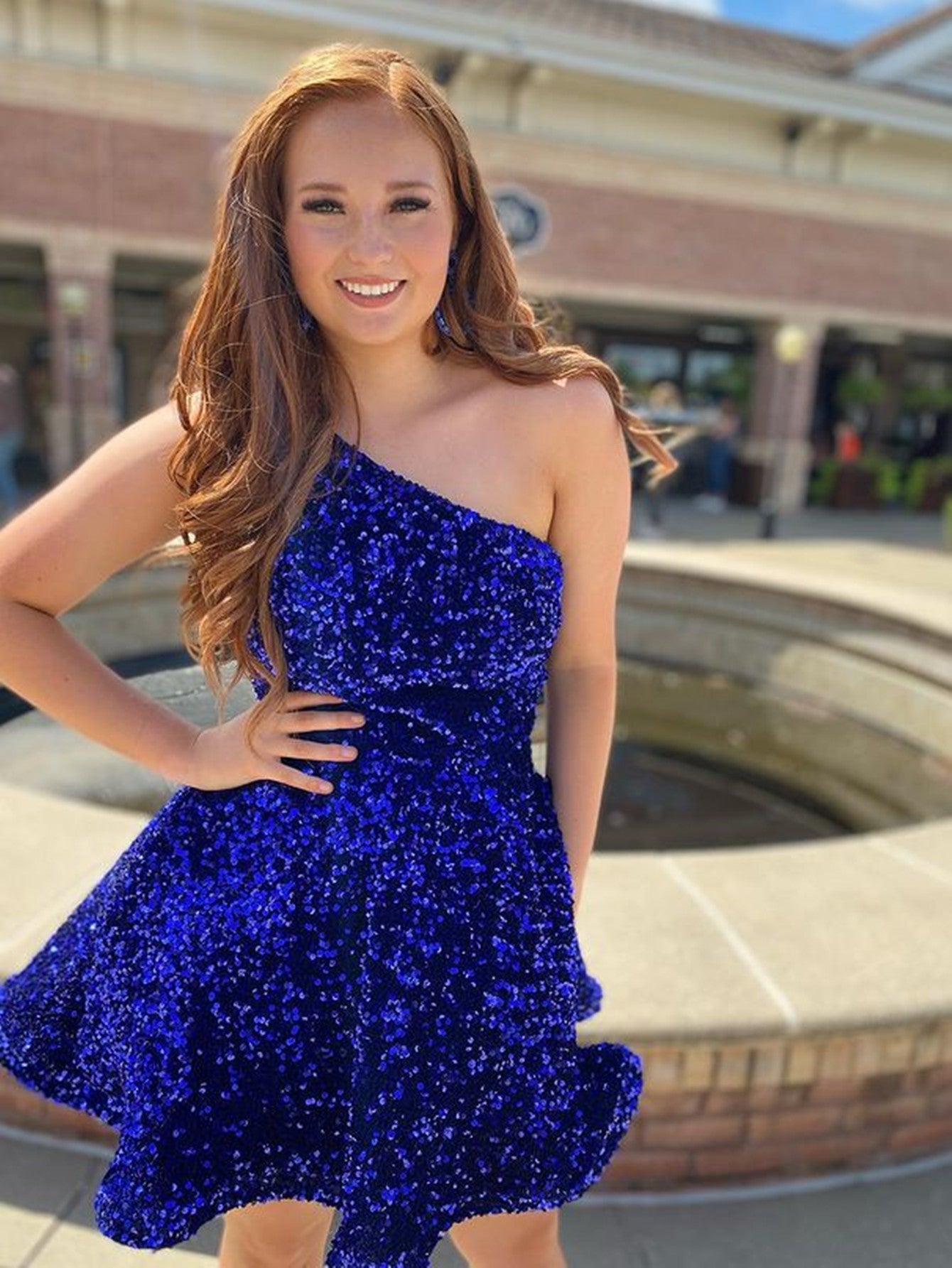 A-Line-One-Shoulder-Royal-Blue-Short-Homecoming-Dress-Graduation