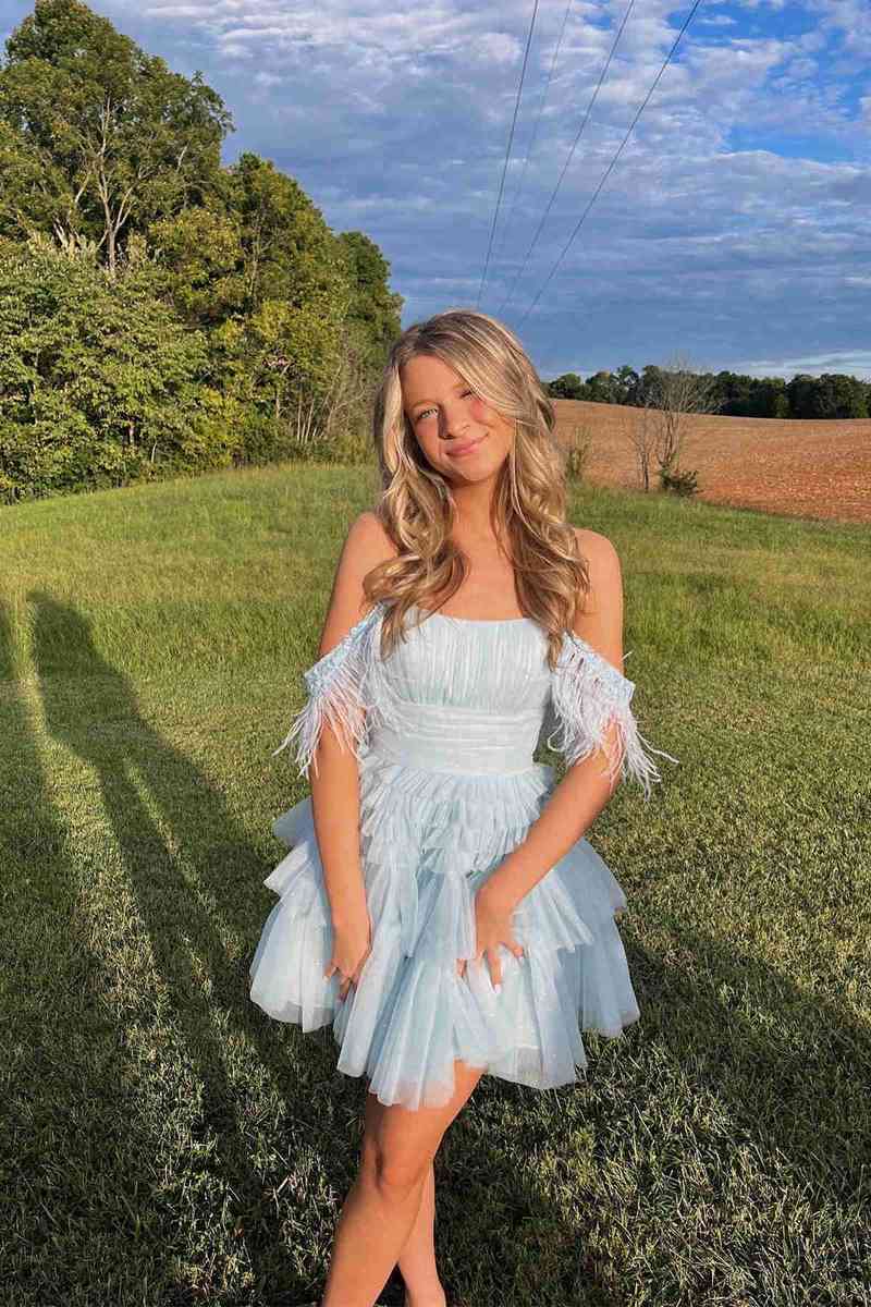Hot Pink Tiered Tulle Party Dress Short Cocktail Dresses jkprom Hot Pink Tiered Tulle Party Dress Short Cocktail Dresses jkprom