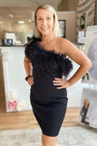Black One Shoulder Bodycon Cocktail Dress Mini Prom Dresses