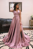 Maxi Long Mauve Prom Gown with Lace-up,Prom Dress