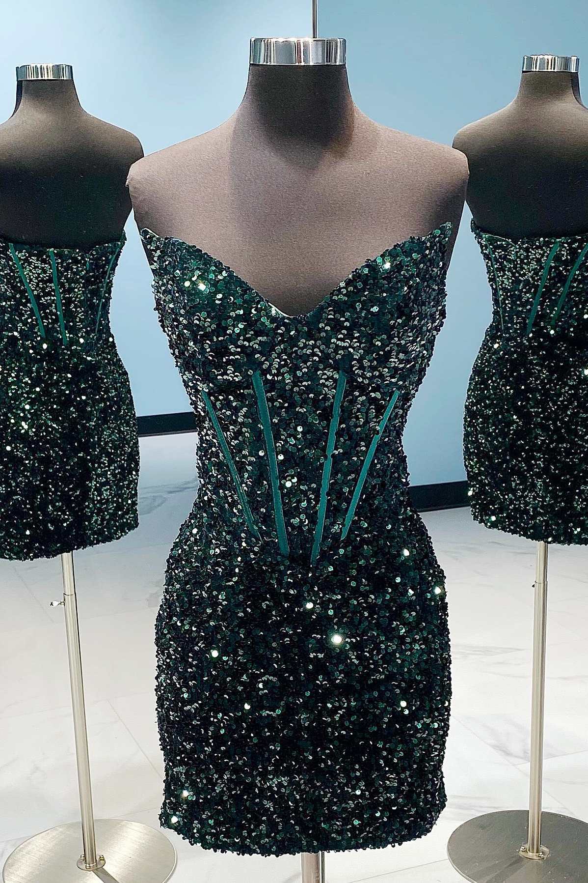 green-Sequin-Short-Cocktail-dresses