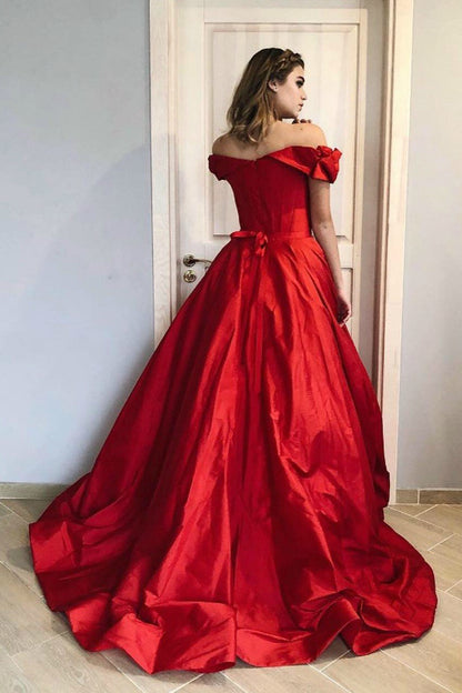 Pick-up Off-the-shoulder Satin Red Evening Dresses vestido de fiesta jkprom Pick-up Off-the-shoulder Satin Red Evening Dresses vestido de fiesta jkprom