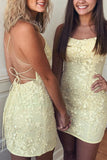 Tight-yellow-Lace-Short-Homecoming-Dresses