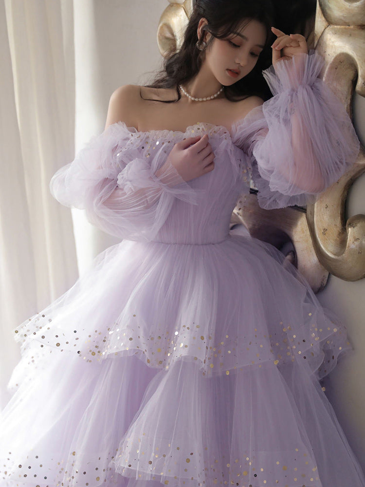 Lavender Tulle Layers Princess Formal Dresses Birthday jkprom Lavender Tulle Layers Princess Formal Dresses Birthday jkprom